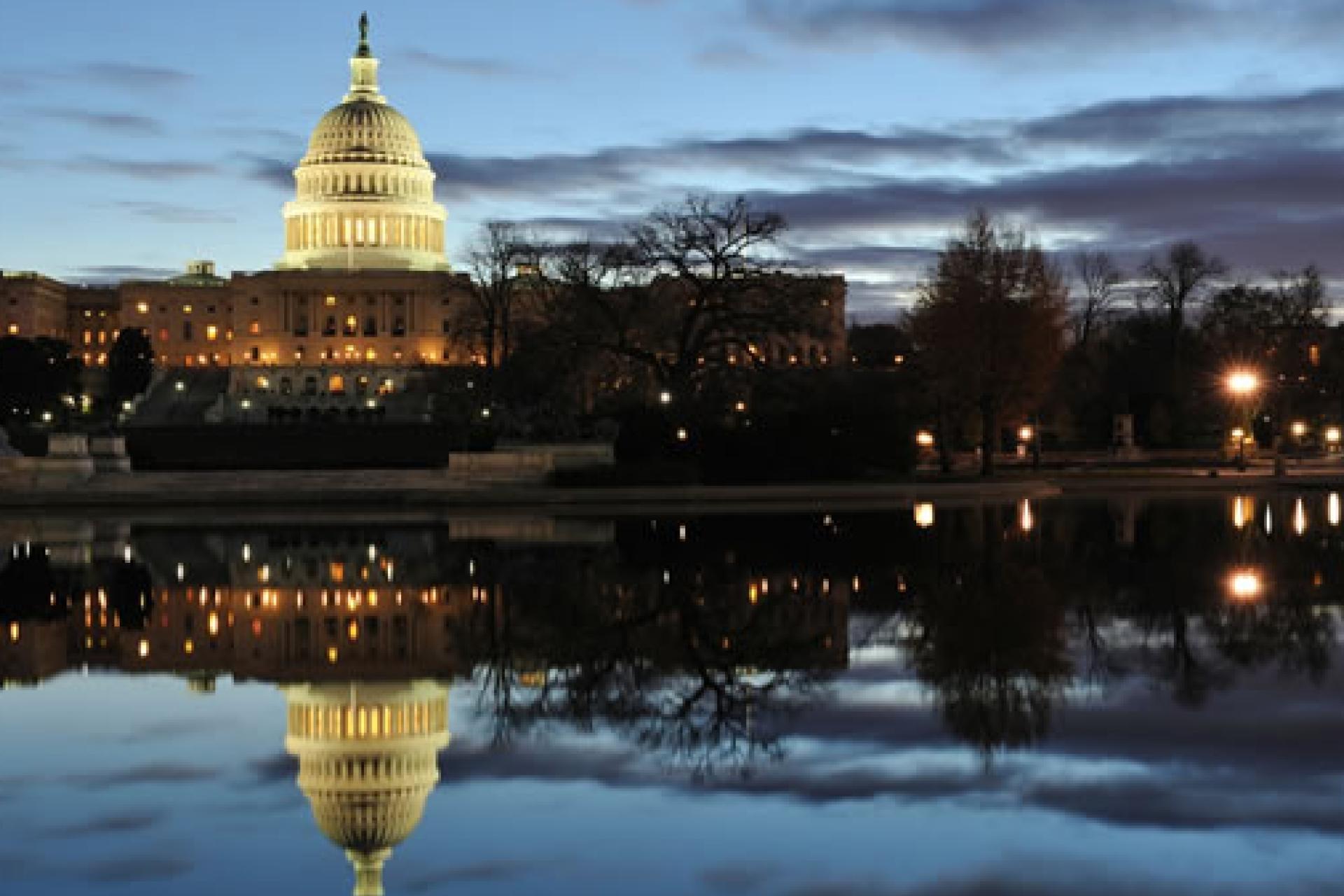 Capitol Building against an evening sky