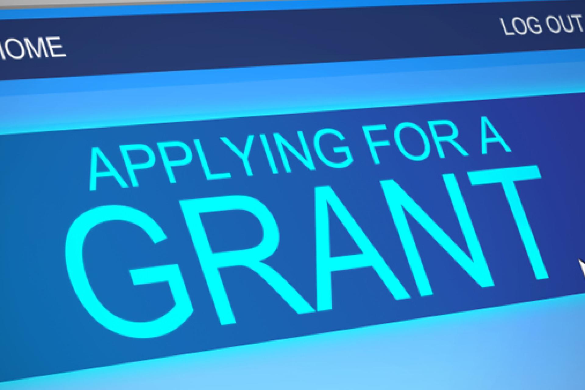 Computer screen applying for a Grant