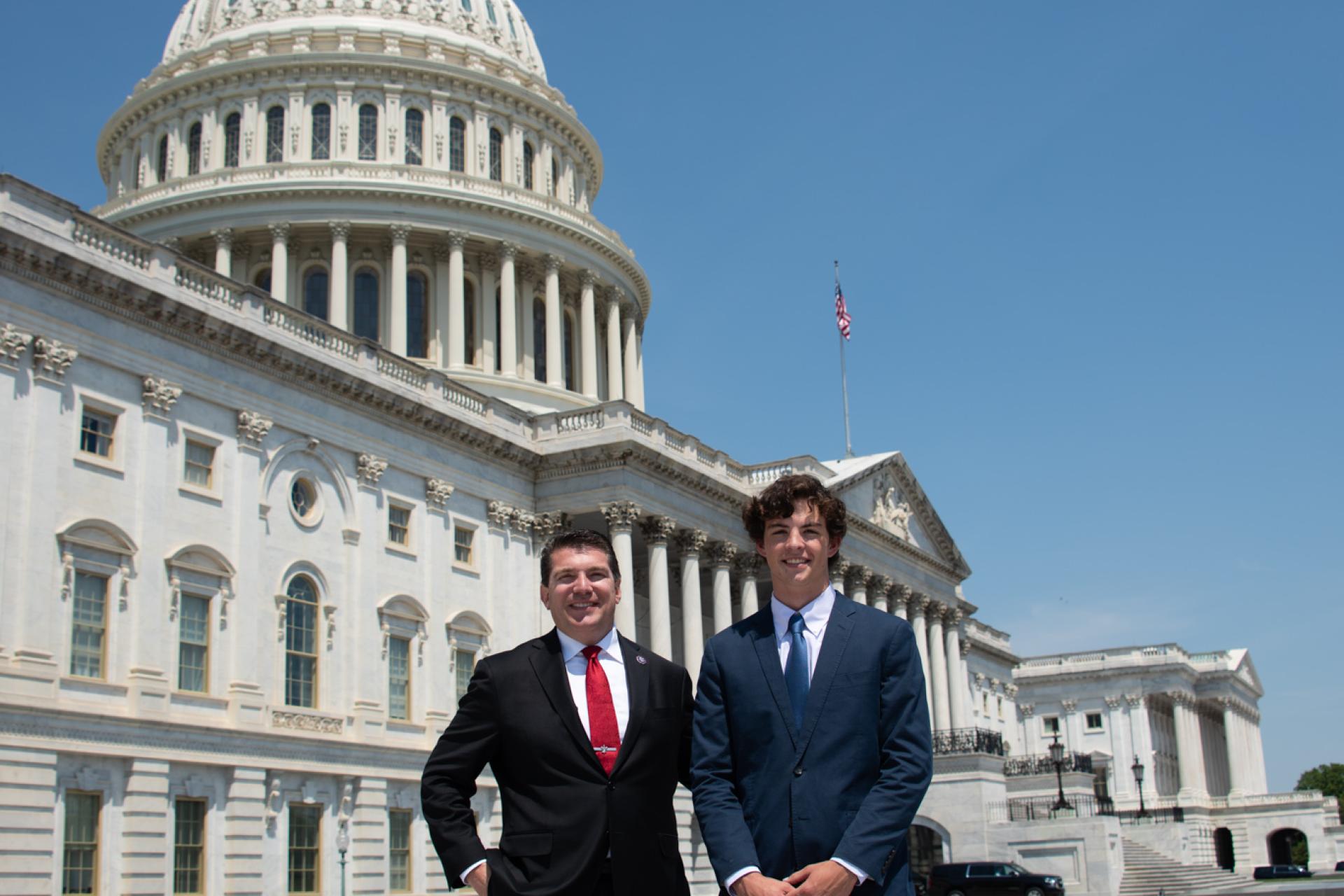 Rep. Obernolte with a summer intern.