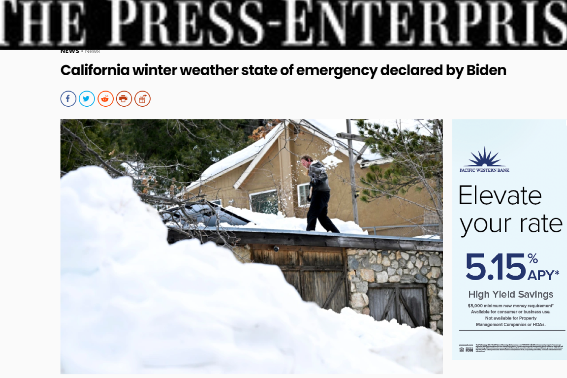 Press Enterprise Cover Page