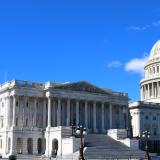 Capitol dome against blue sky