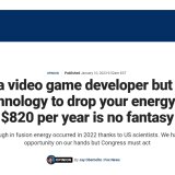 Fox News Headline: I'm a video game developer but this technology to drop your energy bill $820 per year is no fantasy